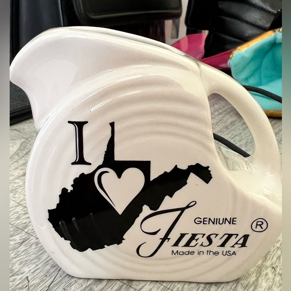 Fiesta Mini Disk Pitcher I ❤️ Fiesta White